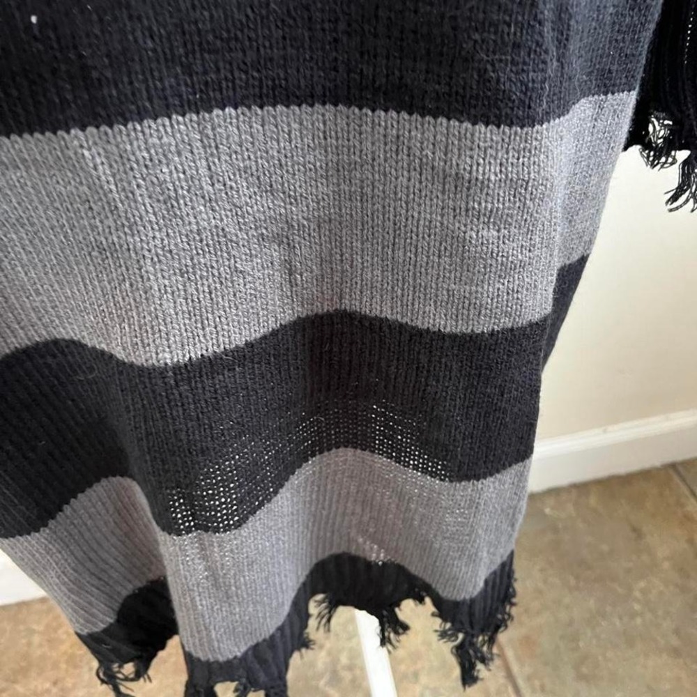 Killstar Within Souls sweater dress striped gray black distressed - Picture 6 of 7